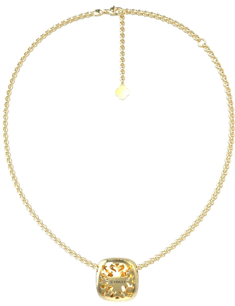 Колье из лимонного золота c бриллиантами и малахитом