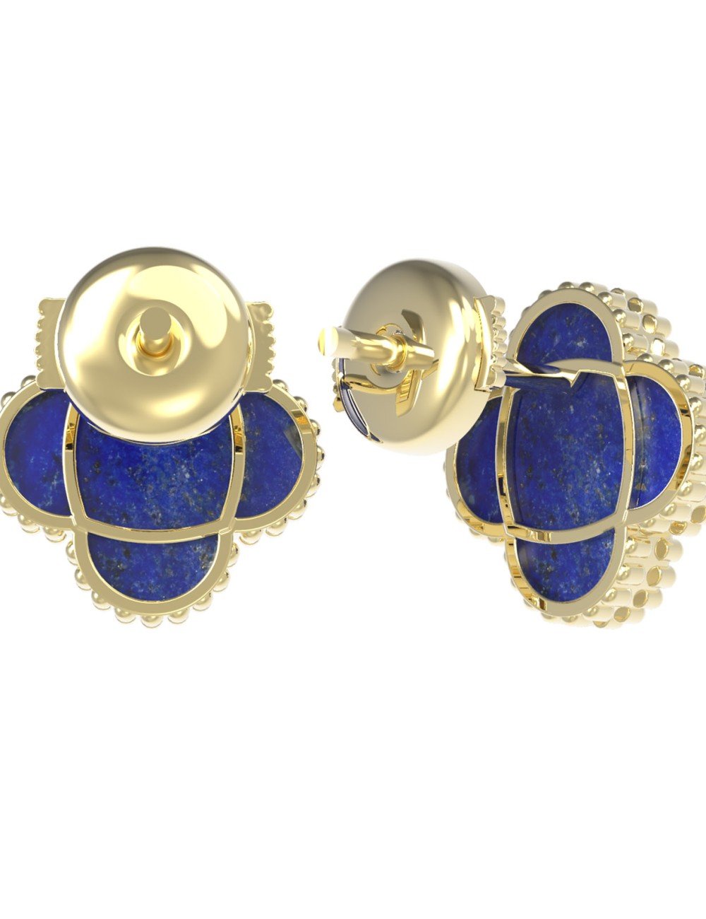 Серьги из лимонного золота c лазуритом