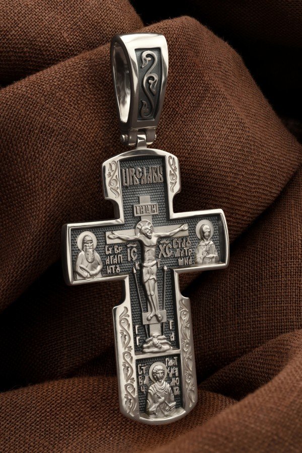 Крест из белого золота