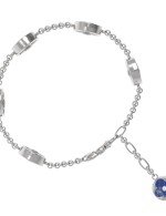 Браслет из белого золота c бриллиантами, лазуритом и перламутром