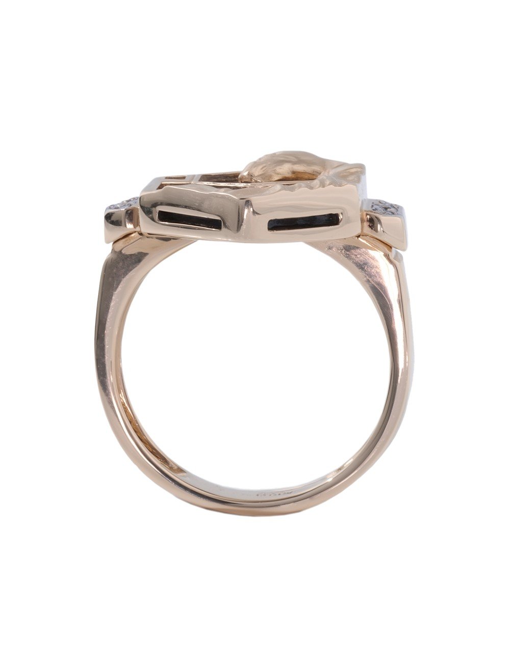 Кольцо из золота c бриллиантами и ониксом