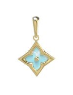 Подвеска из лимонного золота c бирюзой