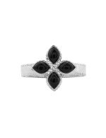 Кольцо из белого золота c бриллиантами и ониксом