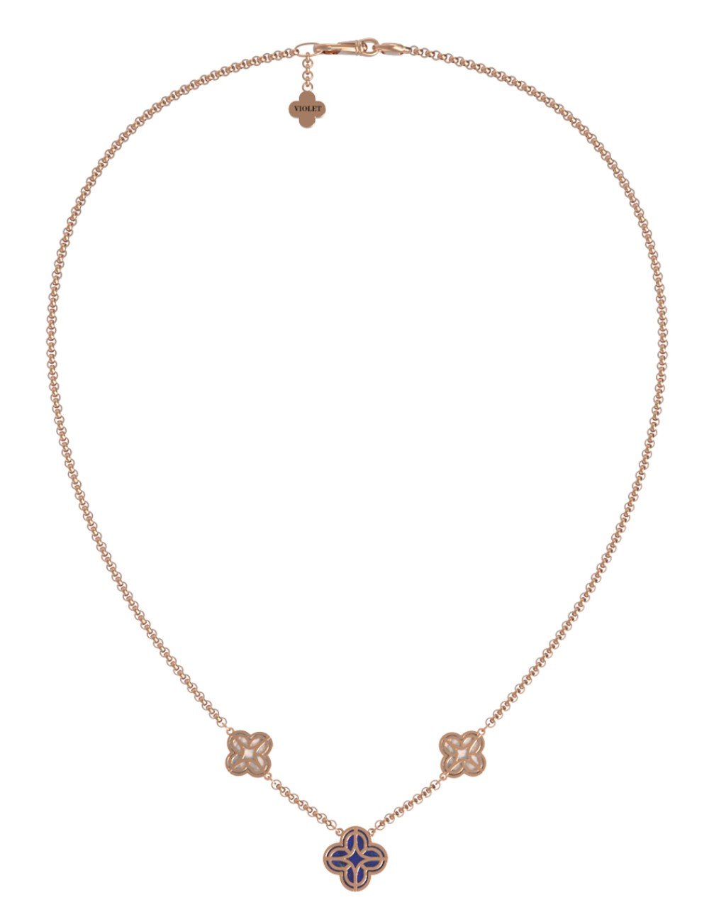 Колье из золота c бриллиантами, лазуритом и перламутром