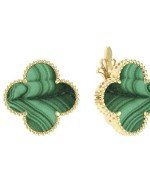 Серьги из лимонного золота c малахитом