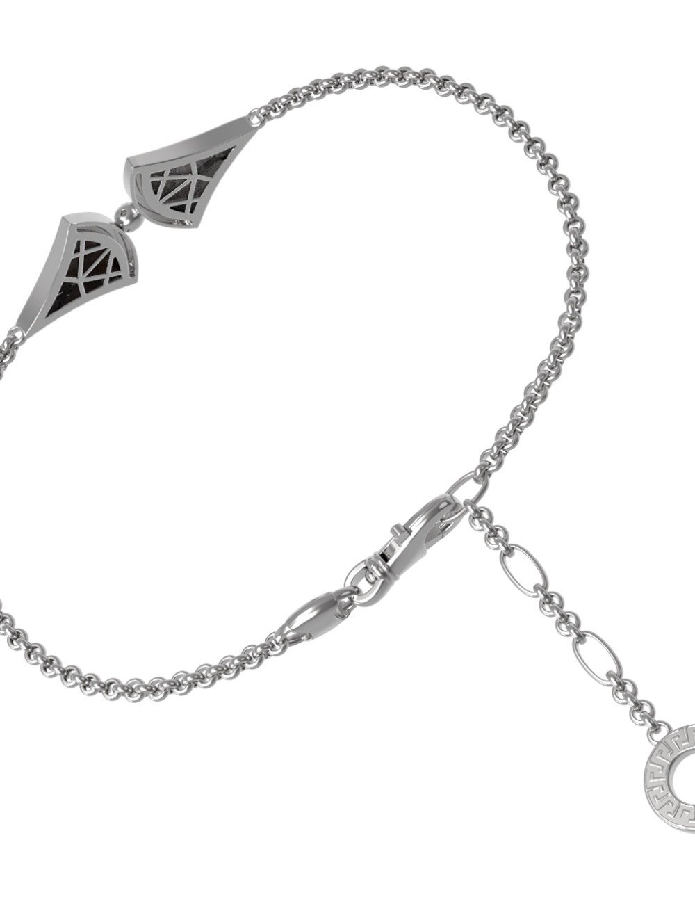 Браслет из белого золота c ониксом и перламутром