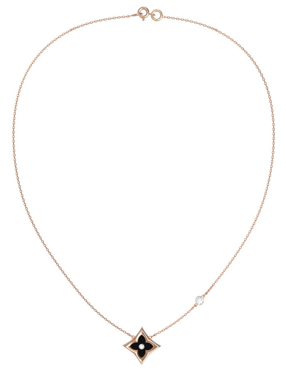 Колье из золота c бриллиантами и ониксом