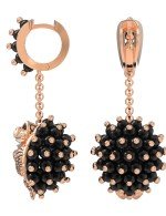 Серьги из золота c эмалью и ониксом