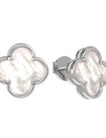 Серьги из белого золота c перламутром