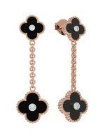 Серьги из золота c бриллиантами и ониксом