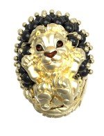 Кольцо из лимонного золота c эмалью и ониксом