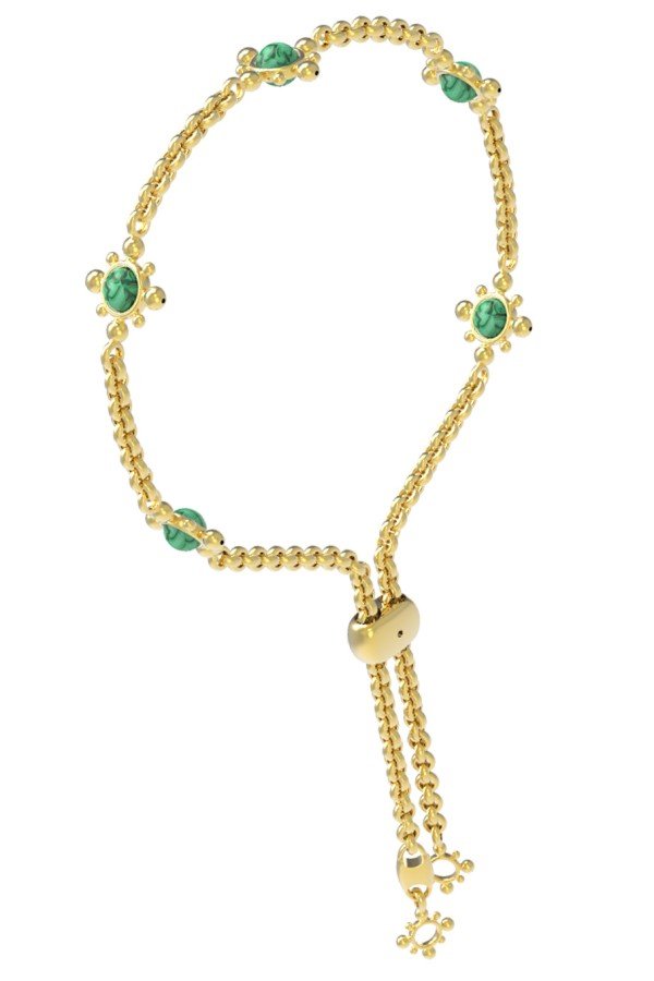 Браслет из лимонного золота c малахитом