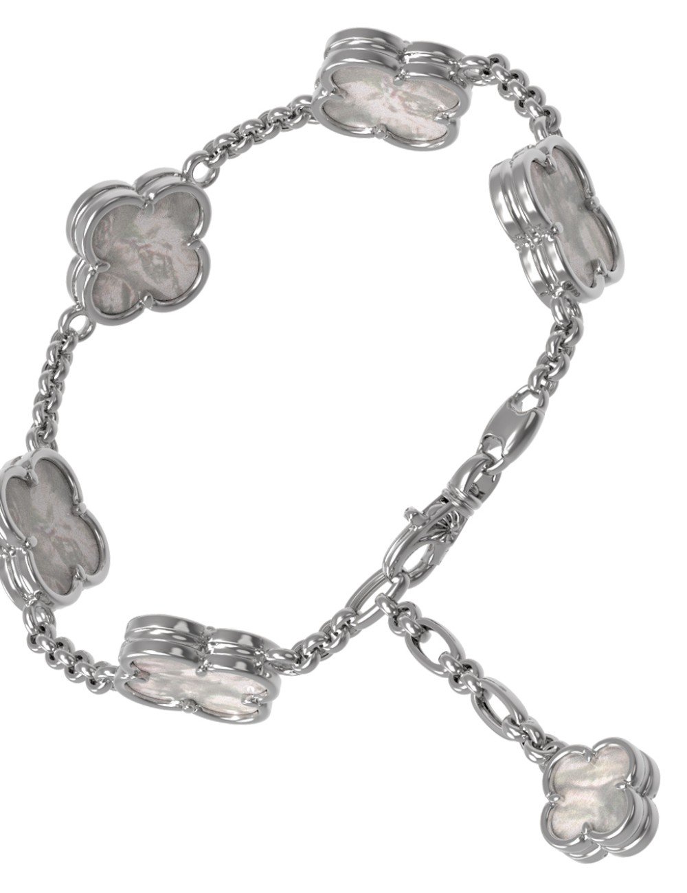 Браслет из белого золота c перламутром