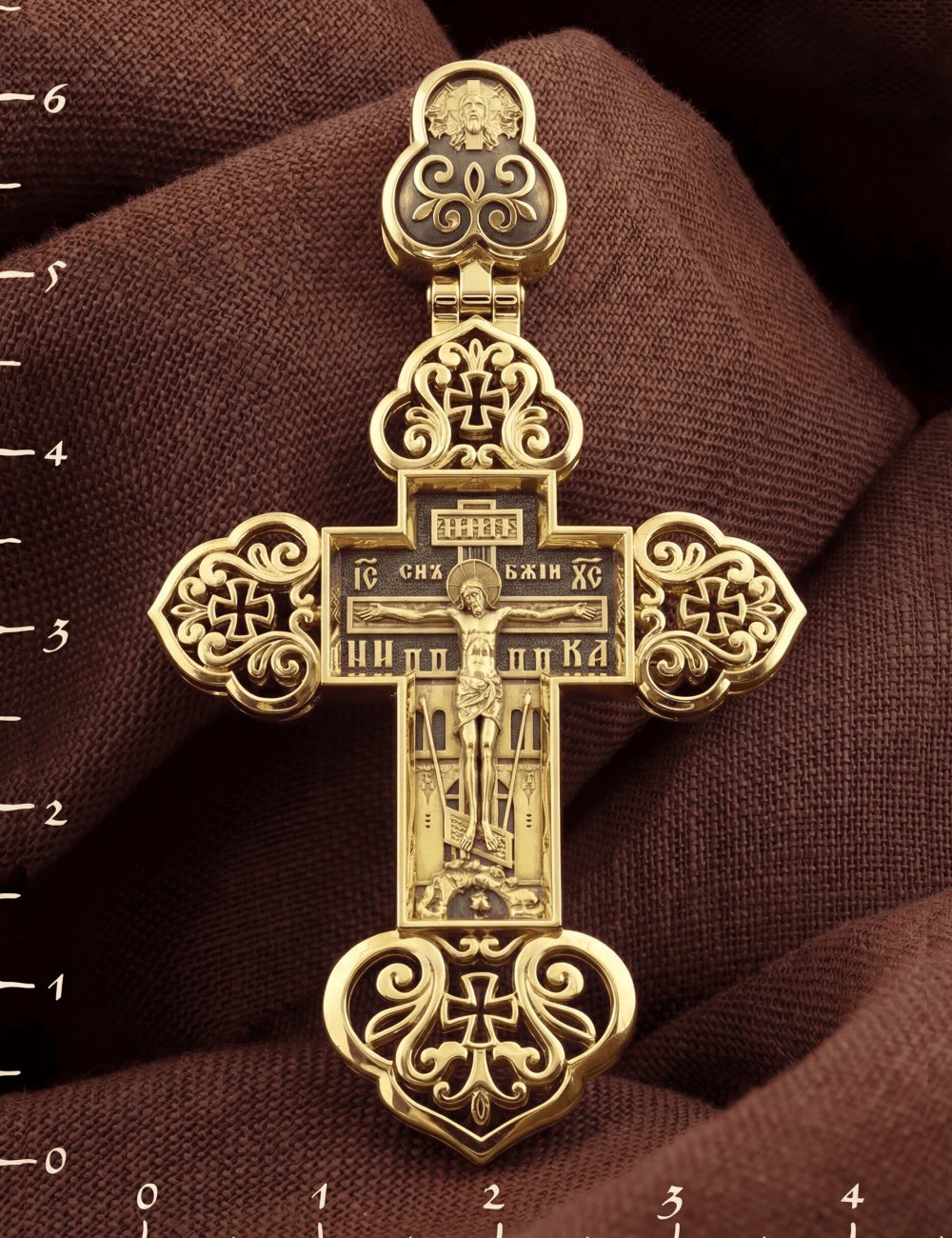 Крест из лимонного золота