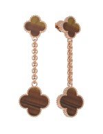 Серьги из золота c тигровым глазом