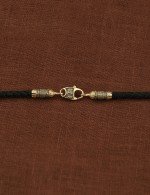 Шнурок шёлковый из лимонного золота c шёлковым шнурком