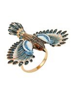 Кольцо из золота c эмалью и фианитом