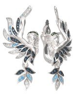 Серьги из белого золота c фианитом