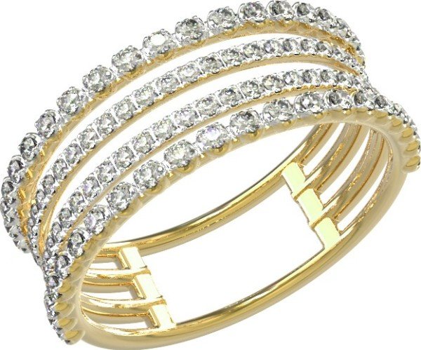 Кольцо из лимонного золота c бриллиантами