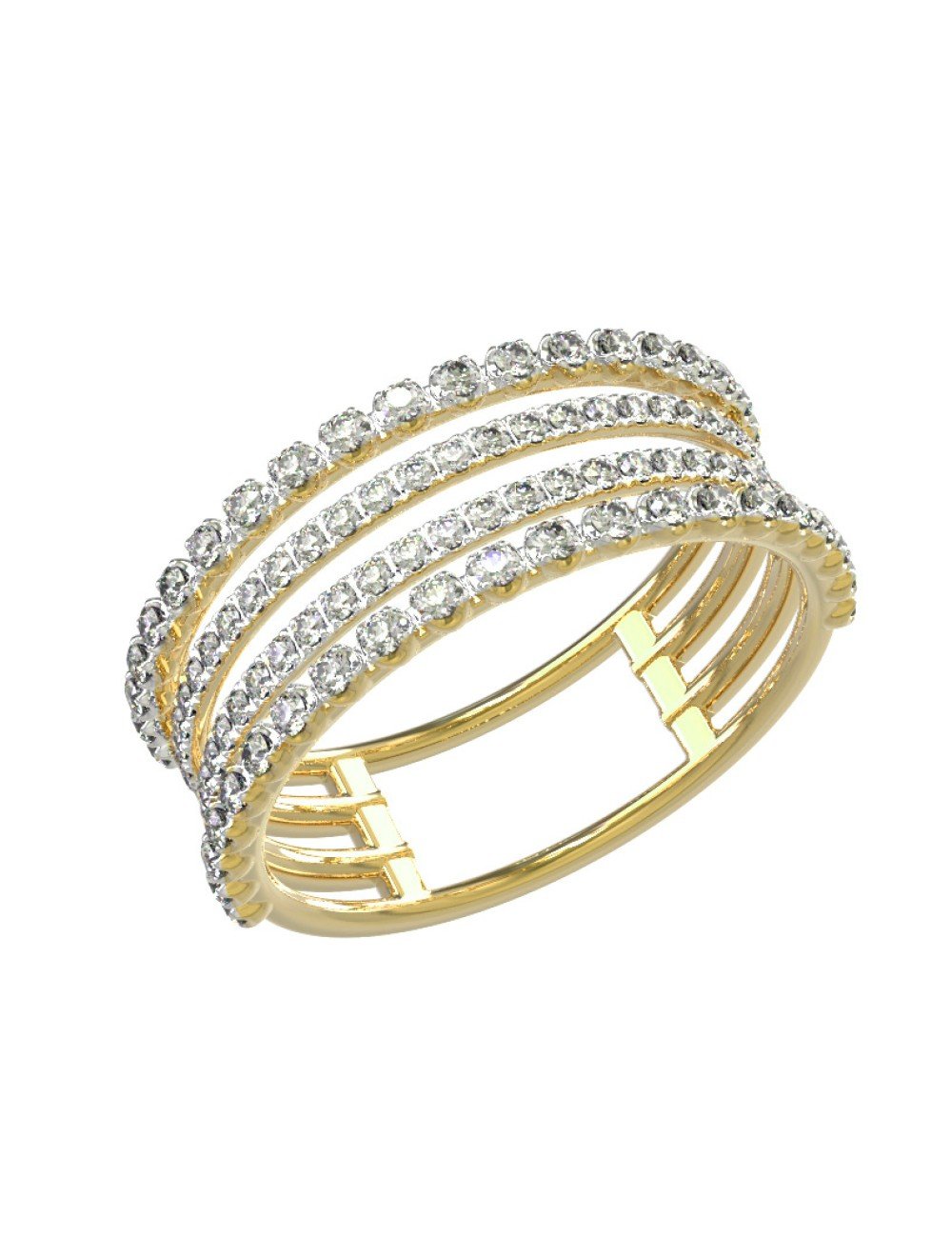 Кольцо из лимонного золота c бриллиантами