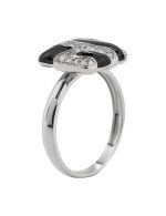 Кольцо из белого золота c эмалью и бриллиантами