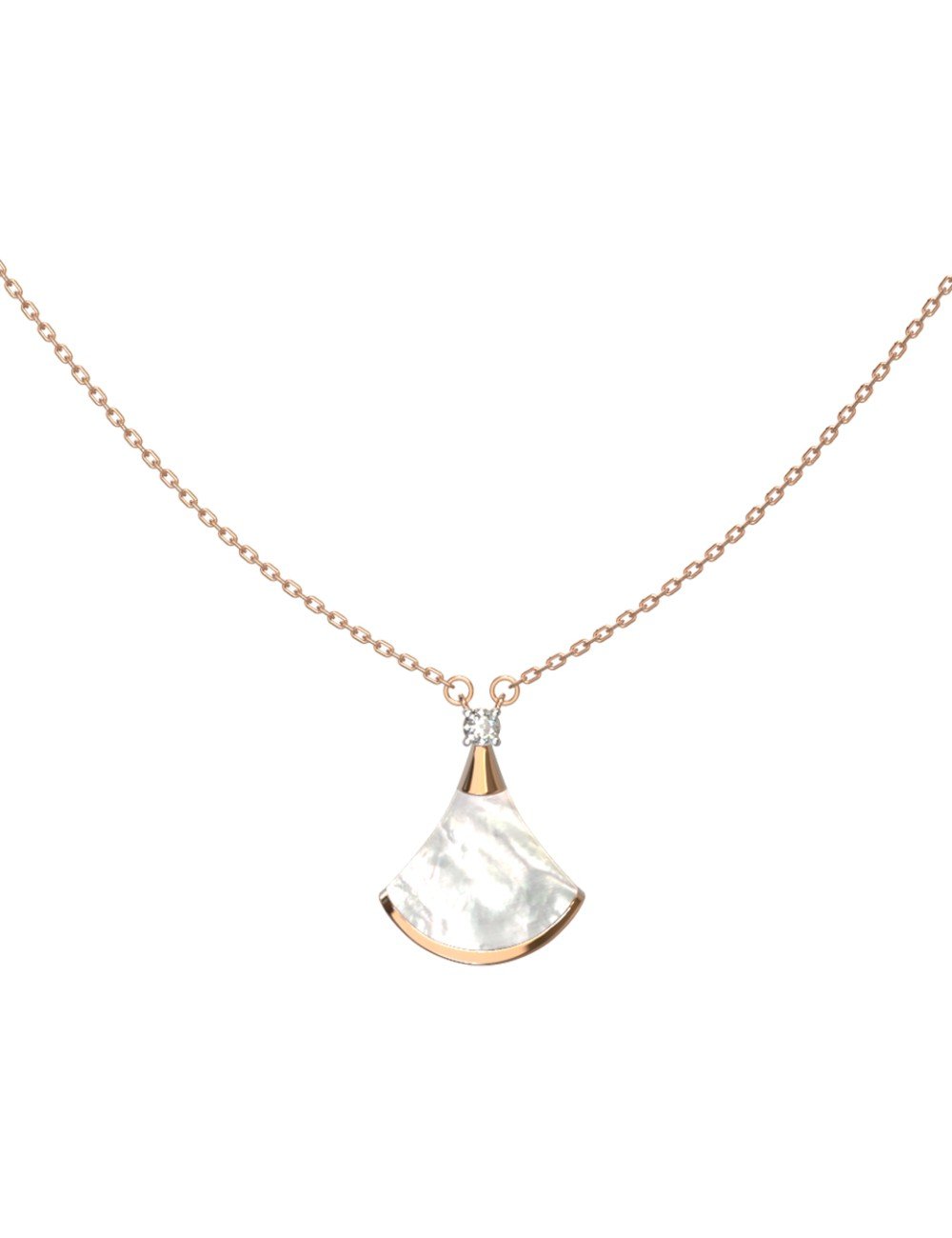 Колье из золота c бриллиантами и перламутром