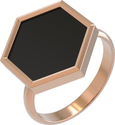 Кольцо из золота c ониксом