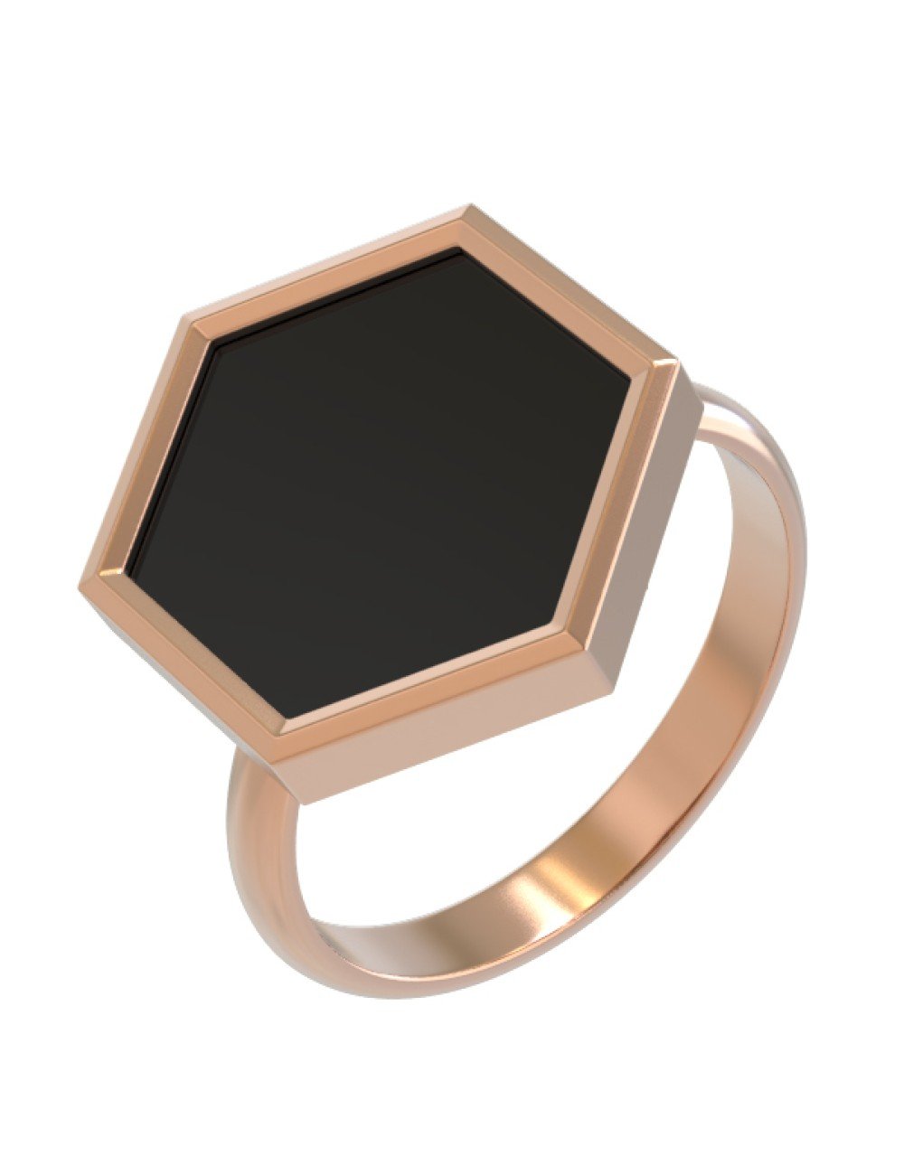 Кольцо из золота c ониксом