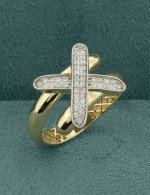 Кольцо из лимонного золота c бриллиантами