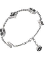 Браслет из белого золота c бриллиантами, ониксом и перламутром