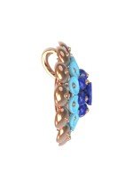 Подвеска из золота c бирюзой и лазуритом