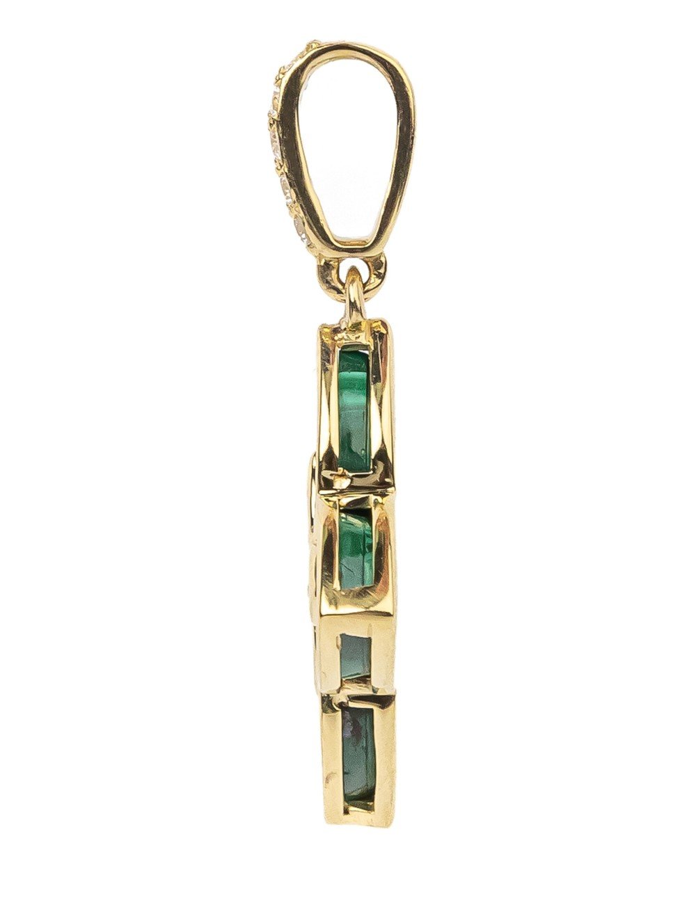 Подвеска из лимонного золота c бриллиантами и малахитом