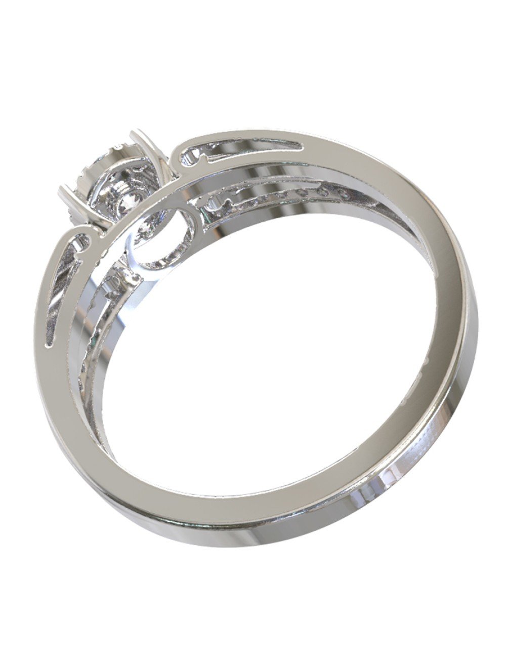 Кольцо из белого золота c бриллиантами