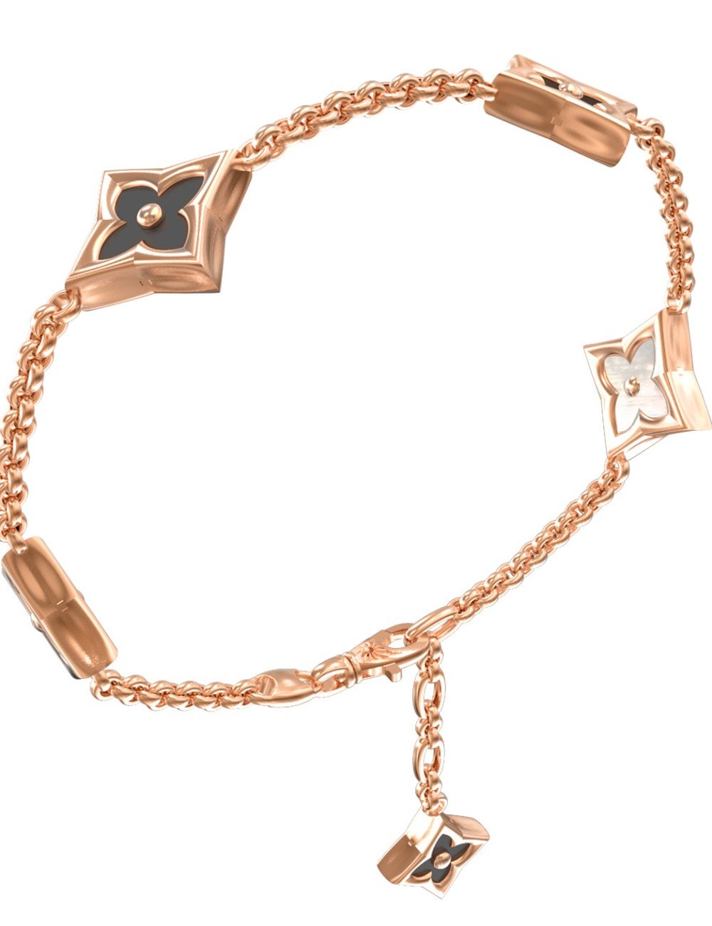 Браслет из золота c ониксом и перламутром