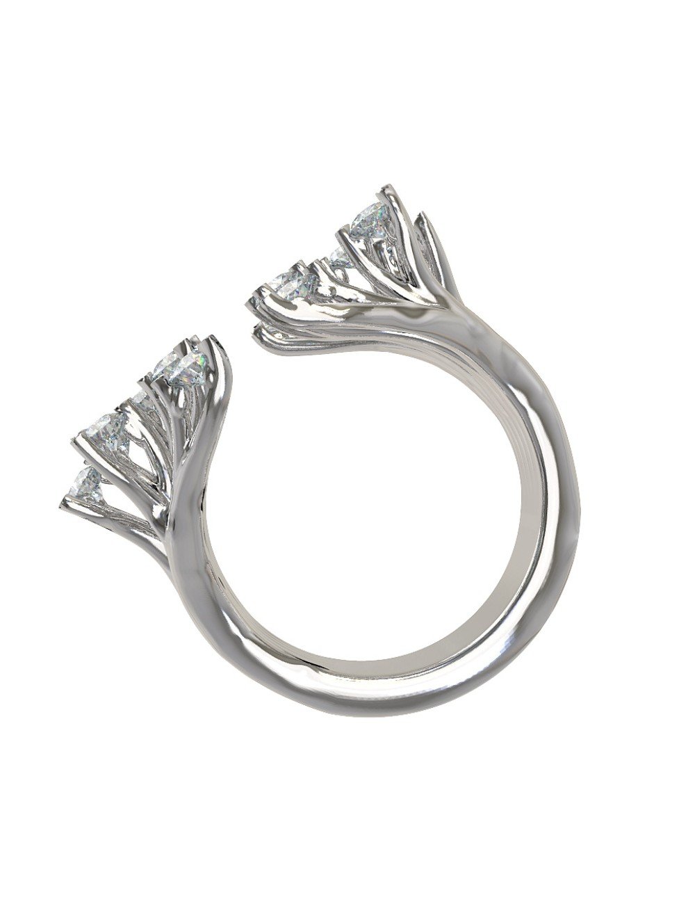Кольцо из белого золота c бриллиантами