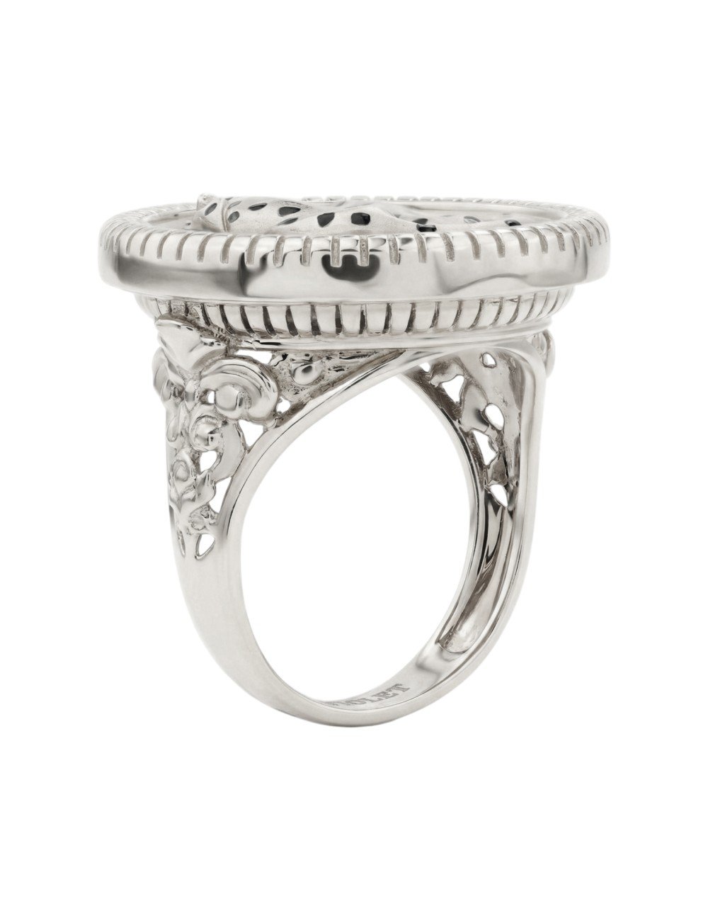 Кольцо из белого золота c эмалью