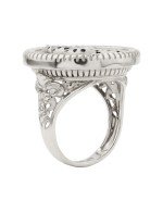 Кольцо из белого золота c эмалью