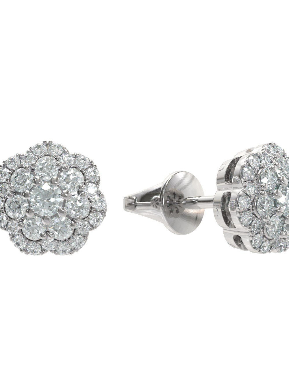 Серьги из белого золота c бриллиантами