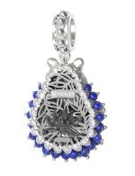 Подвеска из белого золота c эмалью и лазуритом