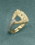 Кольцо из лимонного золота c бриллиантами