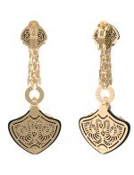 Серьги из лимонного золота c бриллиантами и ониксом