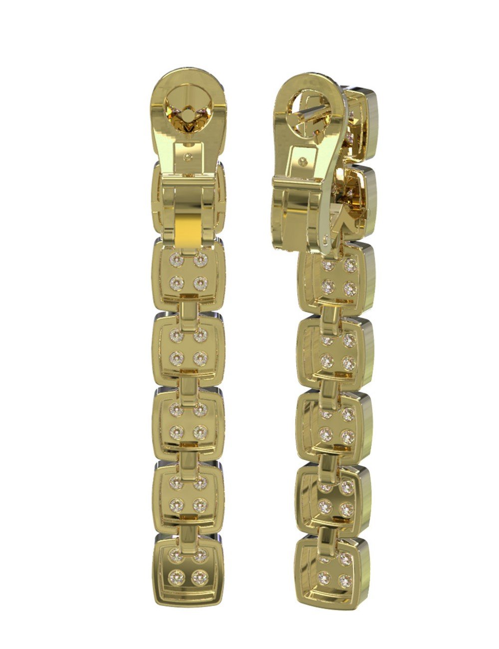 Серьги из лимонного золота c бриллиантами