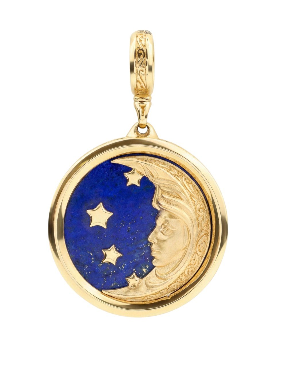 Подвеска из лимонного золота c бирюзой и лазуритом