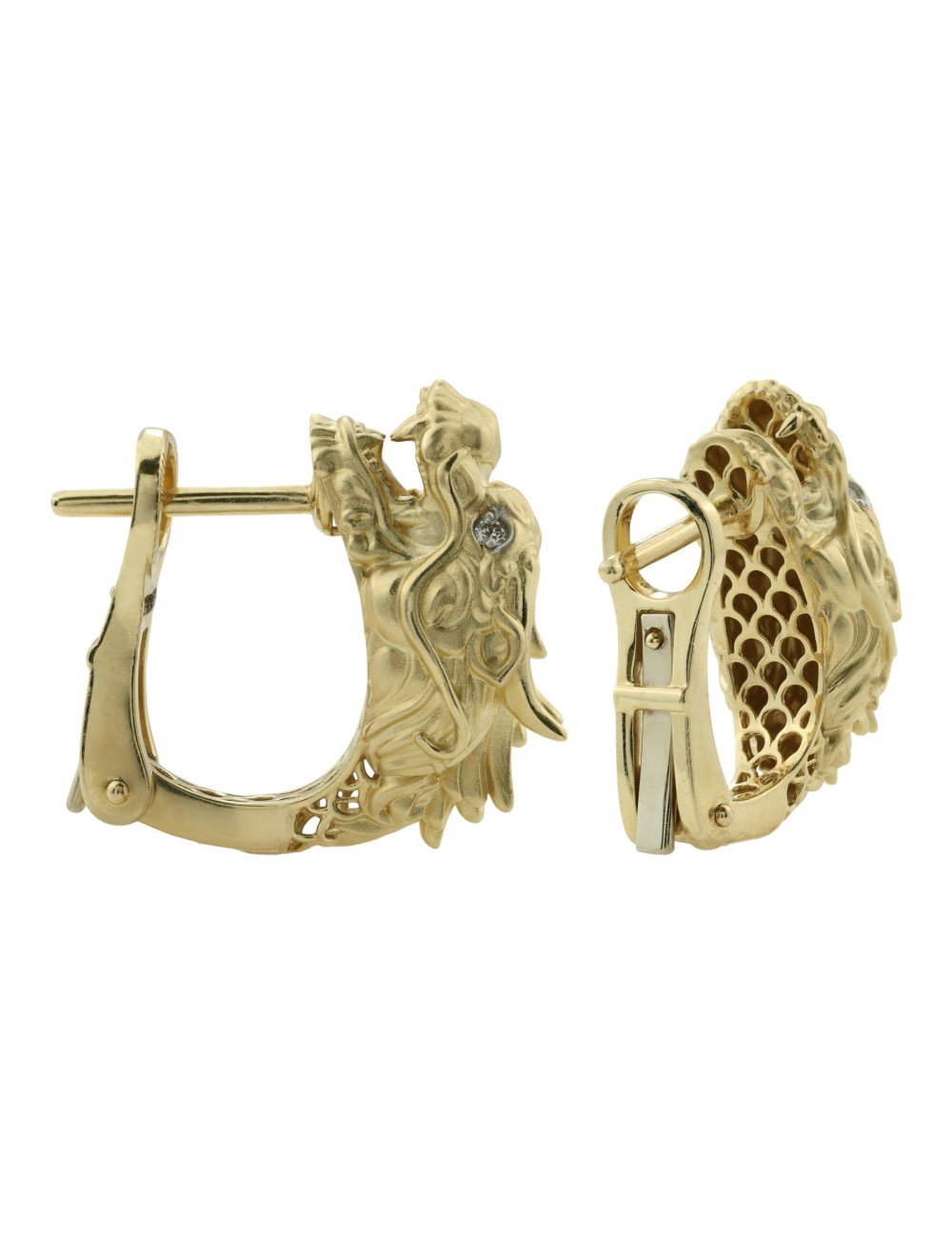 Серьги из лимонного золота c бриллиантами