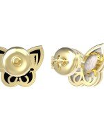 Серьги из лимонного золота c ониксом и перламутром
