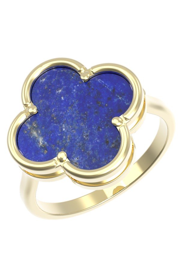Кольцо из лимонного золота c лазуритом
