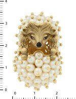 Подвеска из лимонного золота c эмалью и жемчугом