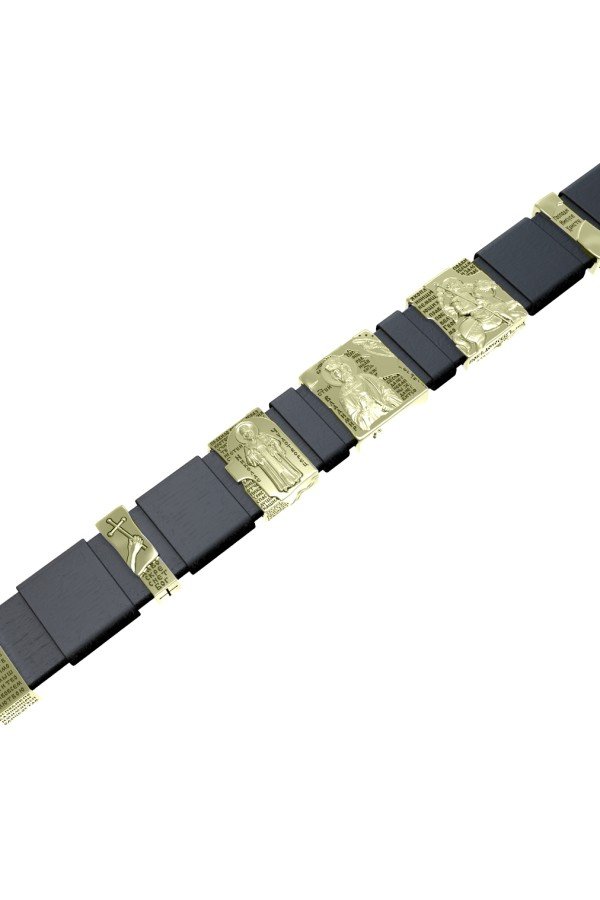 Браслет из зелёного золота c кожаным шнурком