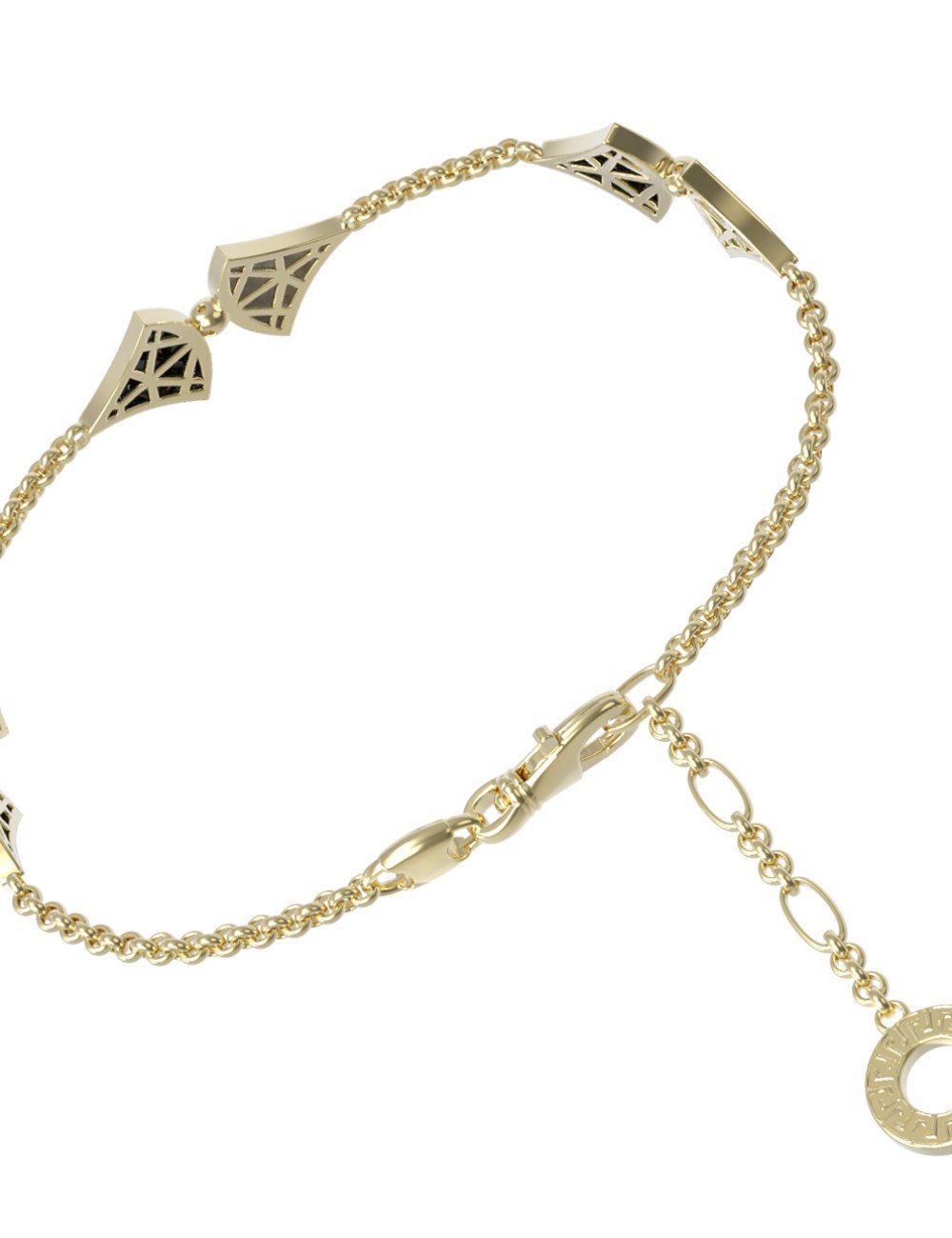 Браслет из лимонного золота c ониксом и перламутром