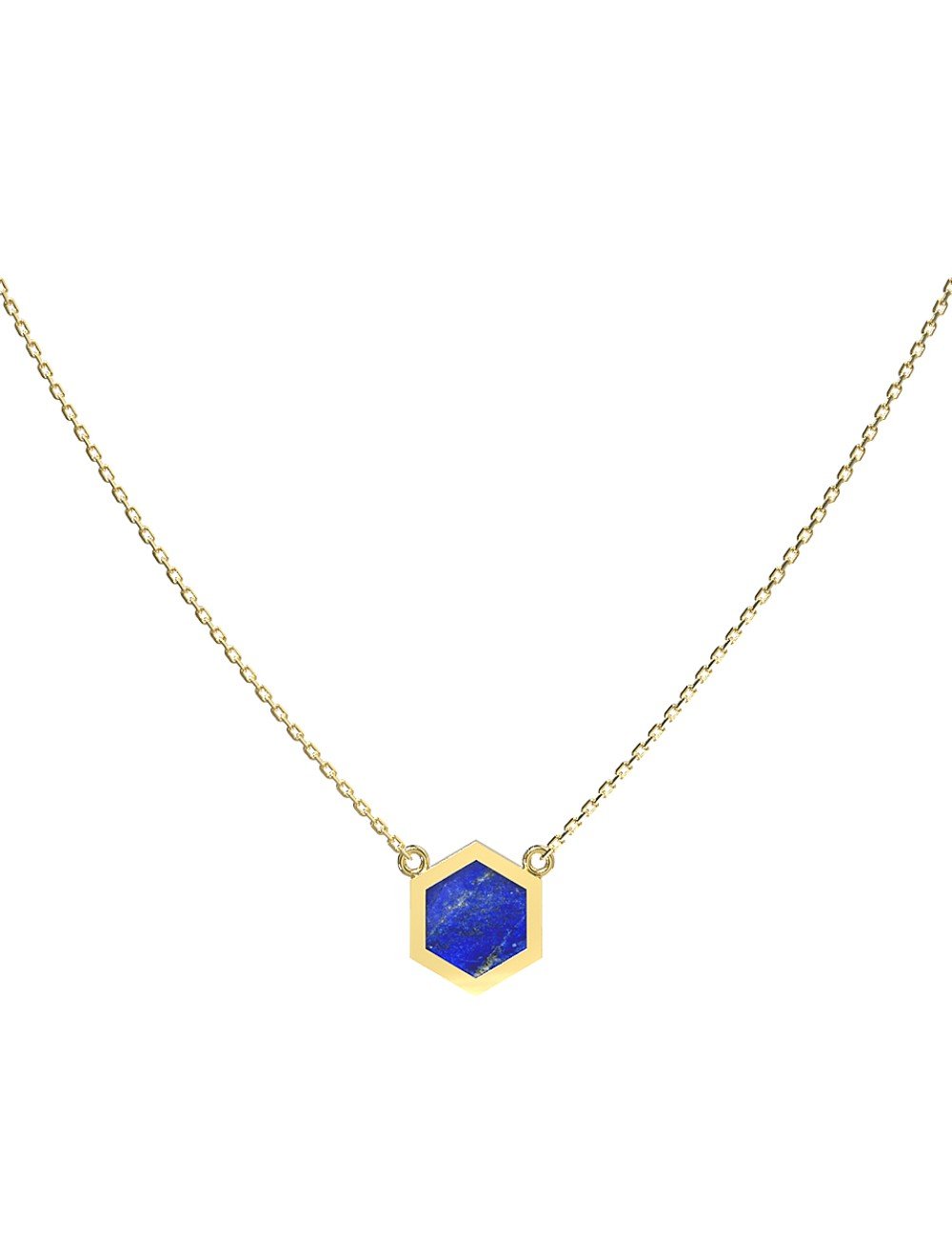 Колье из лимонного золота c лазуритом